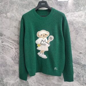 Polo Ralph Lauren Green Crewneck Sweater with Tennis Bear